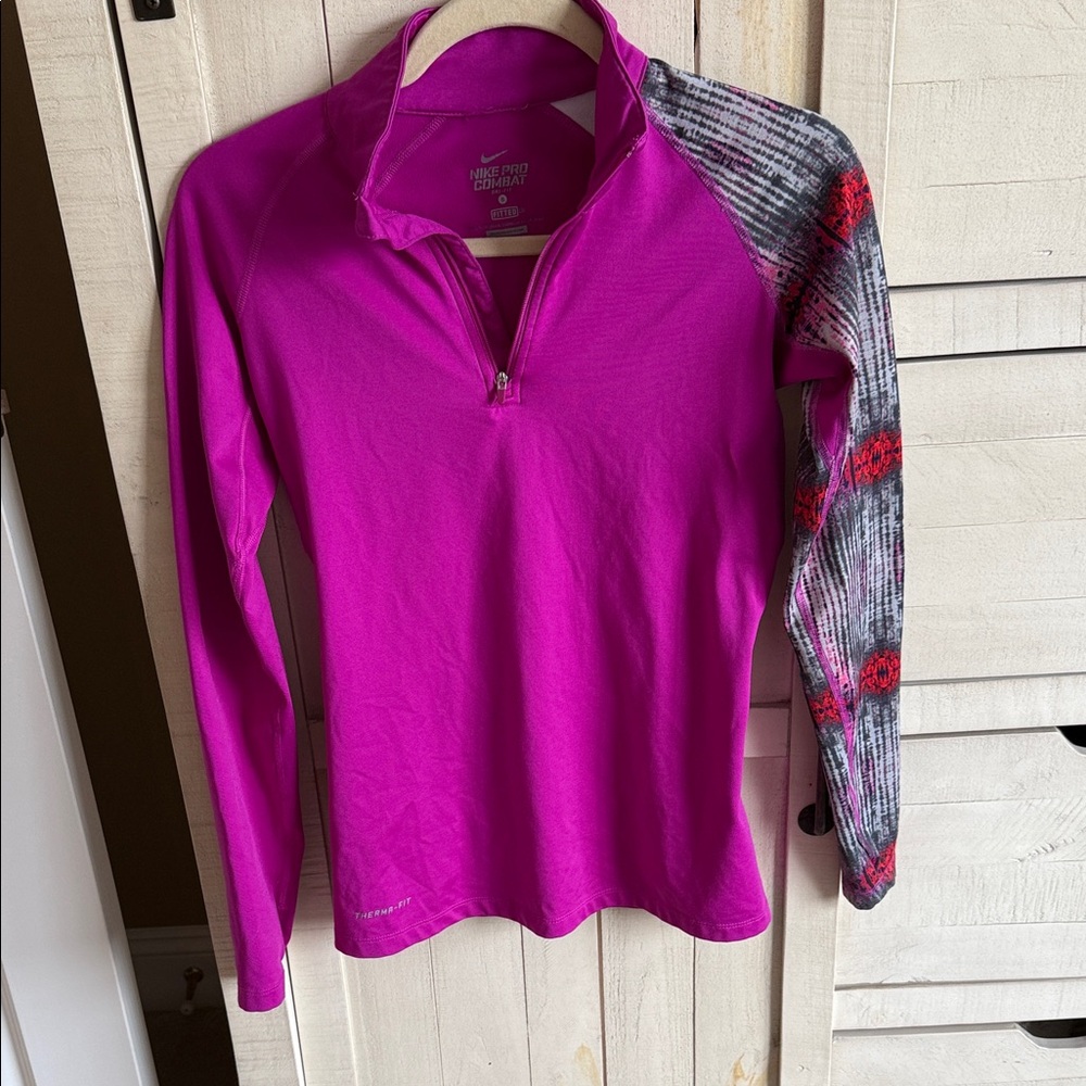 Nike Magenta and Black Long Sleeve Shirt